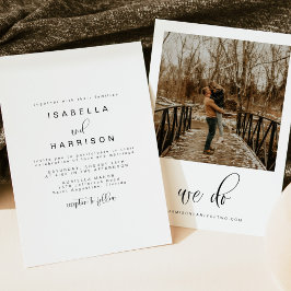 JOLIE Minimalist Boho Simple Photo Bröllop Inbjudningar
