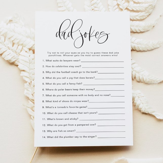 JOLIE Minimalist Pappa-skämt Babykläder Inbjudningar (Skapare uppladdad)