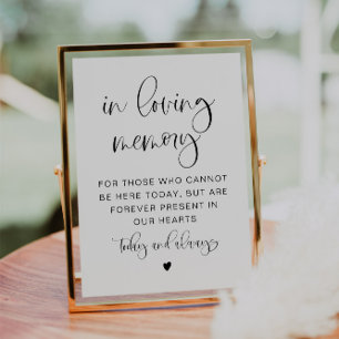 JOLIE Modern Bohemian in Loving Memory Sign Inbjudningar