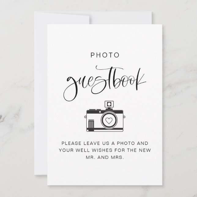 JOLIE Modern Bohemian Photo Guest Bok-tecken Inbjudningar (Framsida)