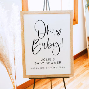 JOLIE Modern Boho Oh Baby Baby Shower Välkommen Poster