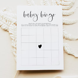 JOLIE Modern Minimalist Baby Shower Bingo Game Inbjudningar