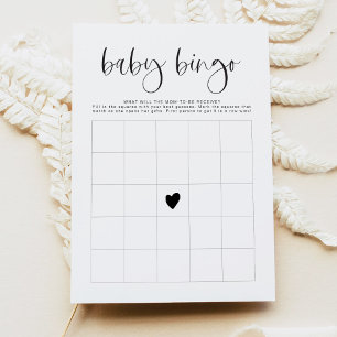 JOLIE Modern Minimalist Baby Shower Bingo Game Inbjudningar