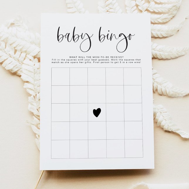 JOLIE Modern Minimalist Baby Shower Bingo Game Inbjudningar (Skapare uppladdad)