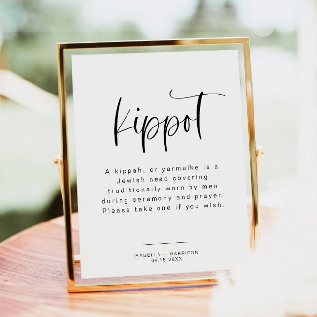 JOLIE Modern minimalist Kippot Kippah Bröllop Poster (Skapare uppladdad)