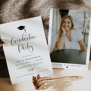 JOLIE Modern Minimum Typography-skript Studenten Inbjudningar
