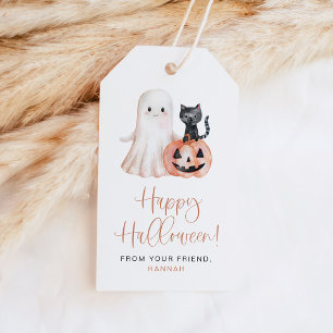 JOLIE Pumpkin Cat Ghost Happy halloween Treat Presentetikett