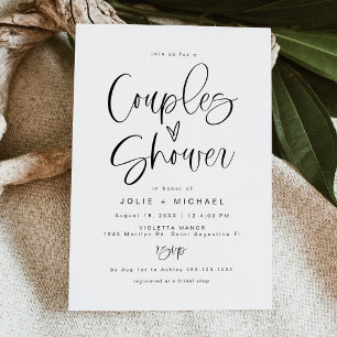 JOLIE Roligt Typography Minimalist Boho Couple Sho Inbjudningar