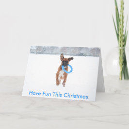 Jolie Spelar i snö Helgkort