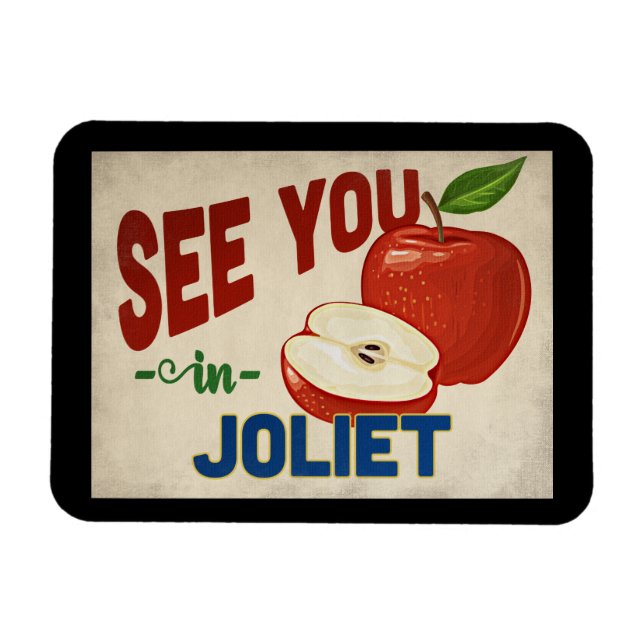 Joliet Illinois Apple - Vintage resor Magnet (Horisontell)