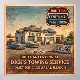Joliet Illinois Route 66 Bogsering Poster