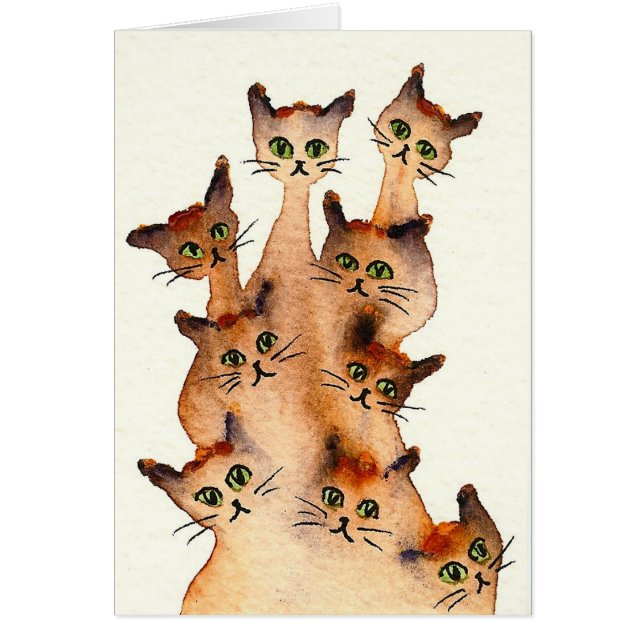Joliet nyckfulla katter hälsningskort (Framsidan)