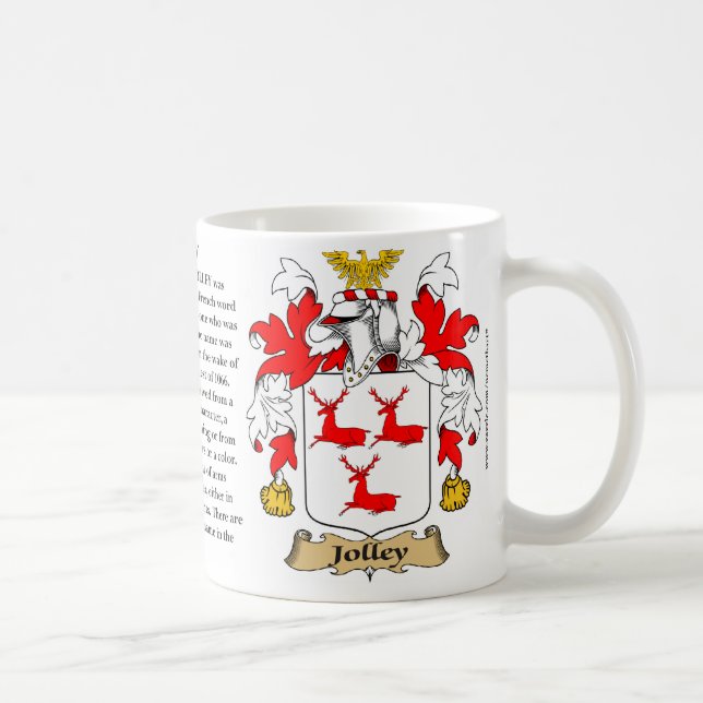 Jolley, ursprung, det menande och vapenskölden kaffemugg (Höger)