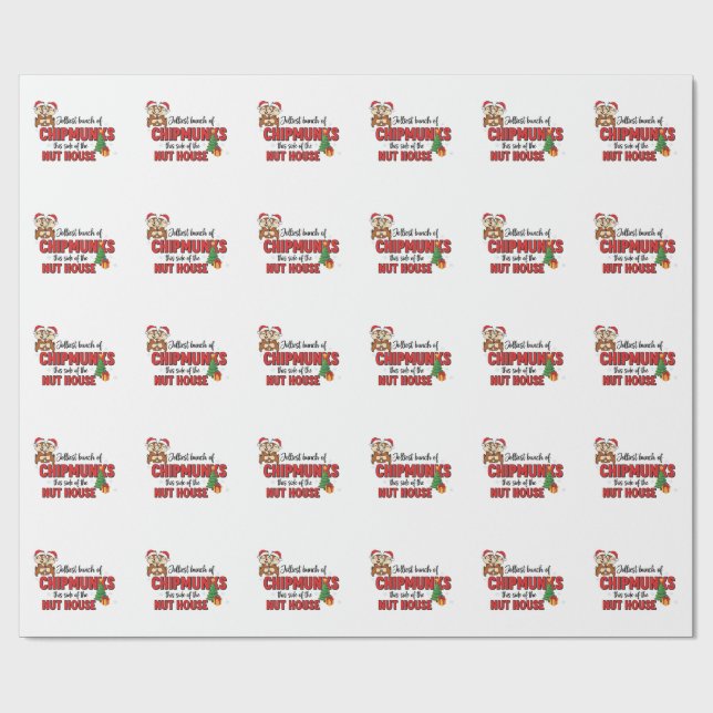 Jolliest Bunch Chipmunks på sid Jul Presentpapper (Platt)