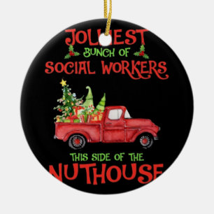 Jolliest hop SOCIAL WORKERS Julgransprydnad Keramik