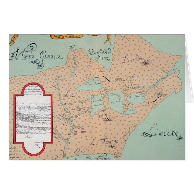 JOLLIET: NORDAMERIKA 1674 HÄLSNINGSKORT (Framsidan Horizontal)