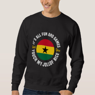 Jollof Ris Kul Och Roligheter Afrikansk Mat Ghanes Lång Ärmad Tröja