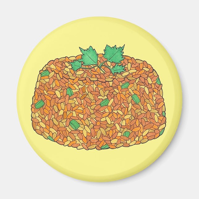 Jollof Ris Nigerian Ghanaian Väster African Food Magnet (Framsidan)