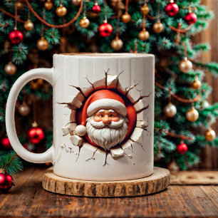 Jolly 3D Jultomten jul - Ljudig Julafton Kaffemugg