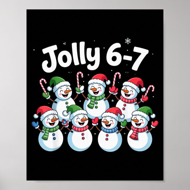 Jolly 6 7 Six Seven Meme Christmas Women Men Kids  Poster (Framsidan)