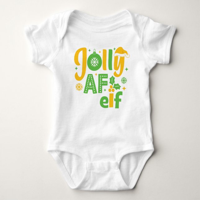 Jolly AF Elf T Shirt (Framsida)