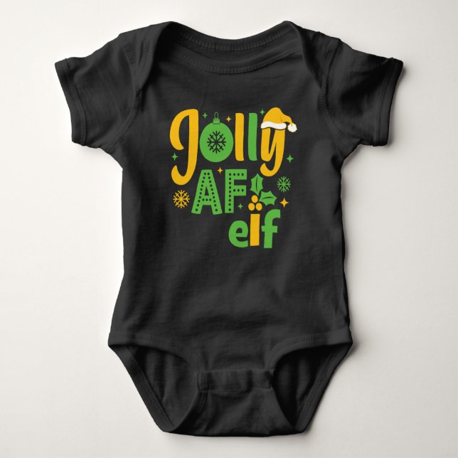 Jolly AF Elf T Shirt (Framsida)