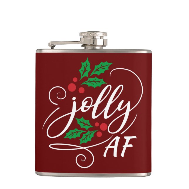 Jolly AF jul Holly Alcohol Drinking Humor Fickplunta (Framsidan)