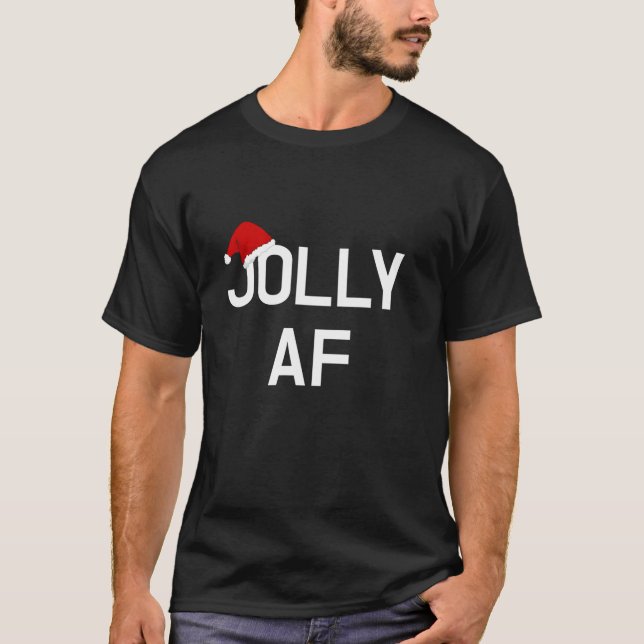 Jolly AF Jultomten Hat Funny InLämpligt Chris T Shirt (Framsida)