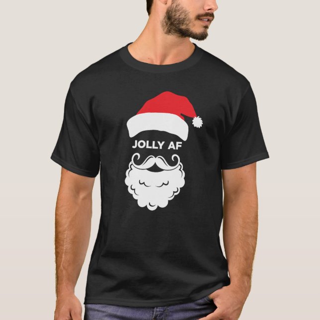 Jolly AF lustig jultomte vuxen helgdag jul T Shirt (Framsida)