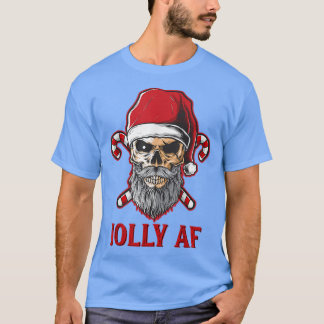 Jolly AF Skeleton Santa Hat Candy Crew Merry Chris T Shirt