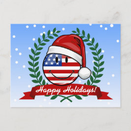 Jolly amerikanska flagganjulstil helg vykort