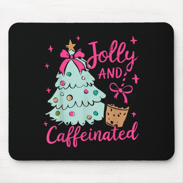 Jolly &amp; Caffeinated Coffee Coquette Bow Xmas T Musmatta (Framsidan)