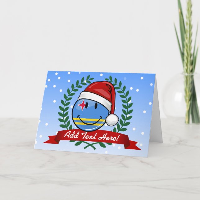Jolly Aruba Flagga jul Stil Helgkort (Framsida)
