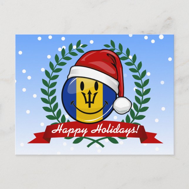 Jolly Barbados Flagga jul Stil Helg Vykort (Framsida)