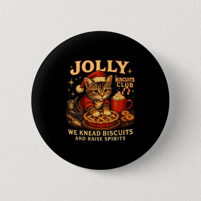 Jolly Biscuits Club We Knead Cat Xmas  Knapp (Framsida)