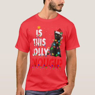Jolly Black Cat Owner Julafton Träd Joke Humor Fun T Shirt