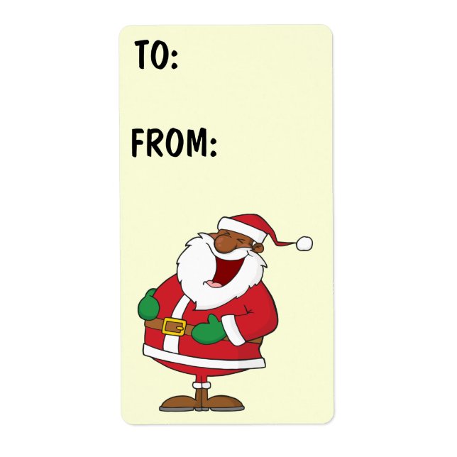 Jolly Black Saint Nicholas Gift-etikett Fraktsedel (Framsidan)