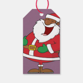 Jolly Black Saint Nicholas Papper Gift Märkre Presentetikett