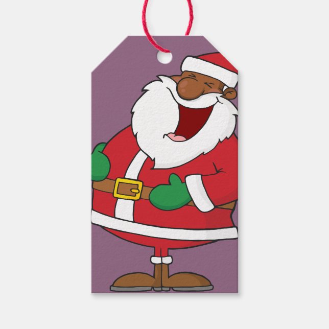 Jolly Black Saint Nicholas Papper Gift Märkre Presentetikett (Framsidan)