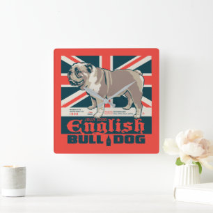 Jolly Bra English Bulldog Fyrkantig Klocka