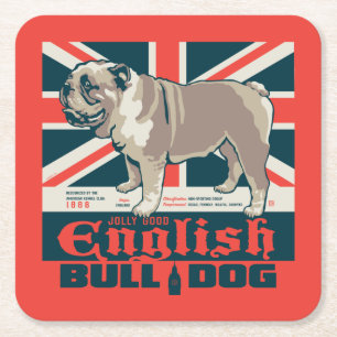 Jolly Bra English Bulldog Underlägg Papper Kvadrat