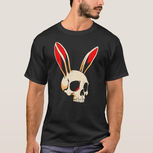 Jolly Bunny Roger Rabbit Skull Crossbones Men Wome T Shirt (Framsida)