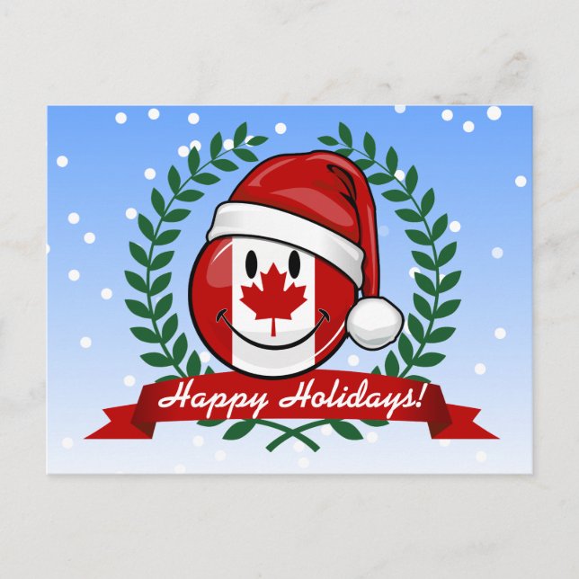 Jolly Canadian Flagga jul Stil Helg Vykort (Framsida)