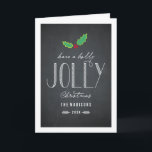 Jolly Chalkboard julhälsningskort Helgkort<br><div class="desc">Fira säsongen med detta moderna och snyggt helgdag-kort från Berry Berry Sweet.</div>