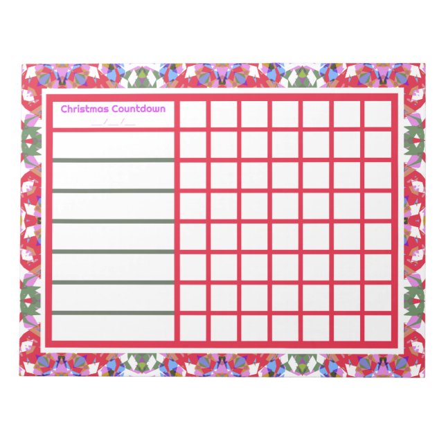 Jolly Cheerful jul Weekly Reminder Planner Anteckningsblock (Framsida)