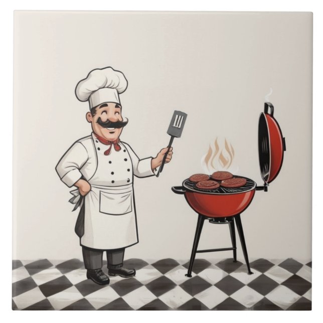 Jolly Chef Burger: Cook grilling hamburgers on BBQ Kakelplatta (Framsidan)