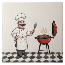 Jolly Chef Burger: Cook grilling hamburgers on BBQ Kakelplatta