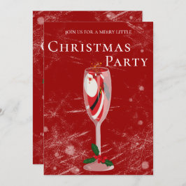 Jolly Christmas Cheers with Santa champagne Inbjudningar