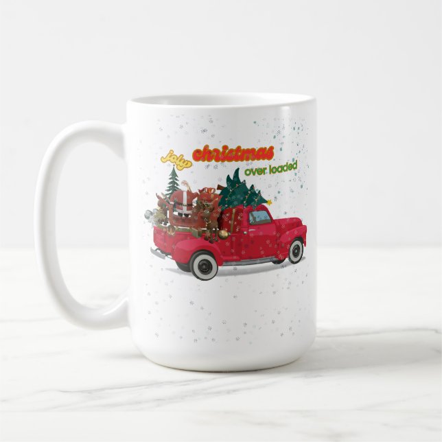 Jolly Christmas Overloaded Truck Kaffemugg (Vänster)
