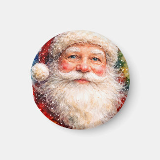 Jolly Christmas Santa Portrait Magnet